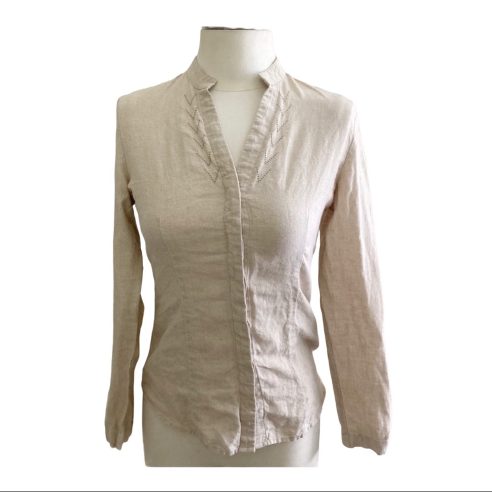 🐘 Giordano Linen Button Up Blouse
